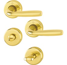 Mânere cu rozetă ușă baie/toaletă (WC) Hoppe Maribor, auriu-thumb-0