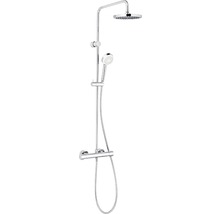 Sistem de duș Kludi Logo cu termostat cu pară fixă rotundă și pară mobilă crom-thumb-0