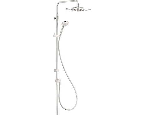 Sistem de duș cu divertor Kludi Logo duș fix 25x25 cm pară duș 1 funcție crom