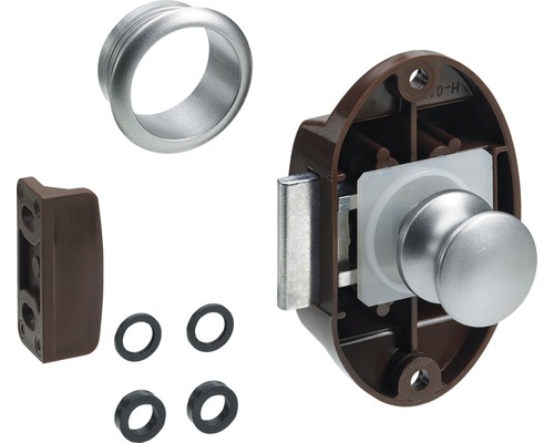 Încuietoare aplicată mobilier Hettich Push-Lock Maxi 74x42x20 mm, plastic maro, închidere prin apăsare Încuietoare aplicată mobilier Hettich Push-Lock Maxi 74x42x20 mm, plastic maro, închidere prin apăsare