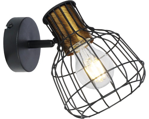 Lumină de perete cu abajur din grilaj metalic