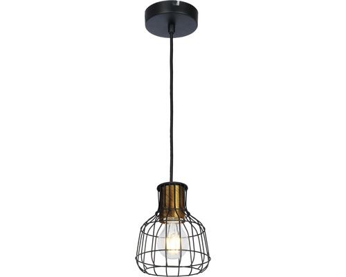 Lumină suspendată cu abajur în design de cușcă de sârmă