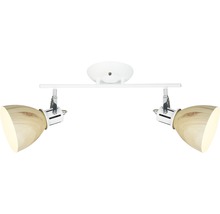 Șină spoturi Krater E27 max. 2x40W, alb/imitație lemn