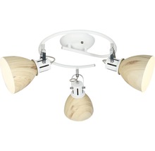 Cerc spoturi Krater E27 max. 3x40W, alb/imitație lemn