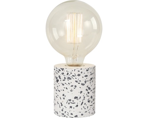 Lampă de masă cu bază de terrazzo și bec Edison