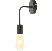Lumină de perete neagră cu bec în formă de pară
