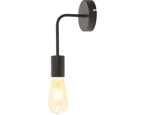 Lumină de perete neagră cu bec în formă de pară