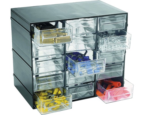 Cutie plastic depozitare & organizare ArtPlast Hobby 190x142x228 mm, 12 casete Cutie de sortiment cu sertare transparente pentru depozitarea pieselor mici