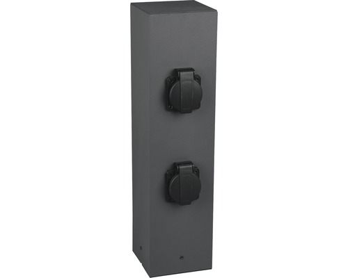 Stâlp electric cu 4 prize Trio 400x100x100 mm, pentru exterior IP44, antracit Coloană de priză exterioară cu două prize
