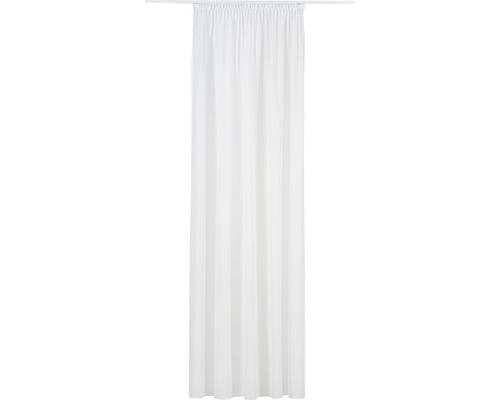 Perdea albă cu bride pe o bară de perdea