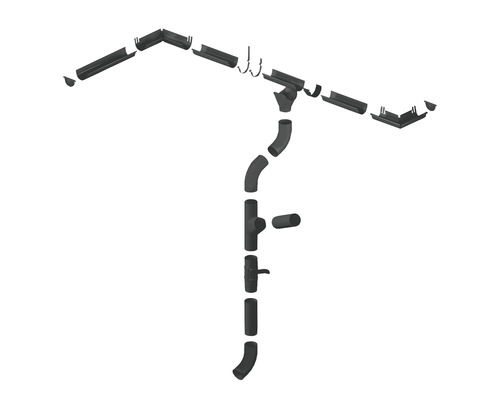 Set de jgheaburi cu țevi și elemente de conectare