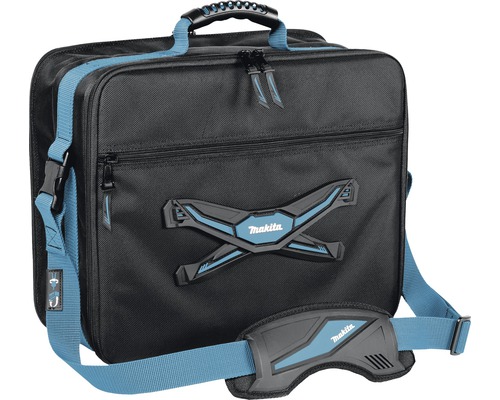 Geantă scule Makita TH3 Technician 42,5x17 cm, material textil negru/albastru Geantă pentru scule Makita cu curea de transport și fermoar