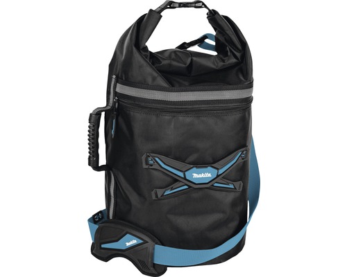 Geantă universală Makita 32x32 cm, material textil negru/albastru, cu mâner Geantă de scule Makita cu mâner și curea de umăr