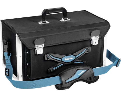 Geantă scule Makita 50,5x29,5 cm, material plastic negru/albastru, cu mâner Geantă de scule Makita cu curea de transport