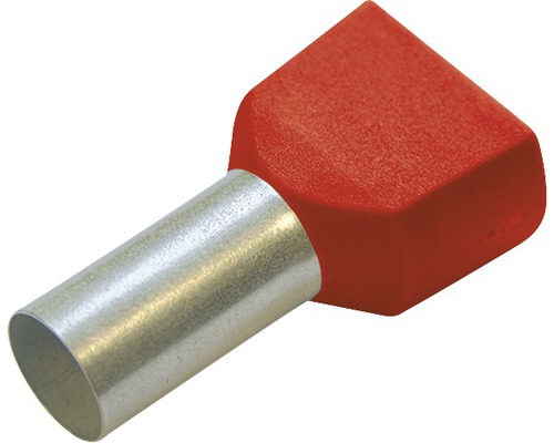 Pini terminali izolați Starke 2x1,0 mm², 50 bucăți, pentru conductor lițat, culoare roșie