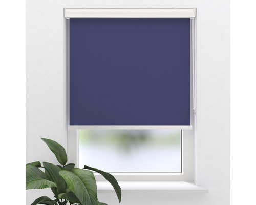 Rulou opac Soluna V34 albastru 40x175 cm, casetă albă