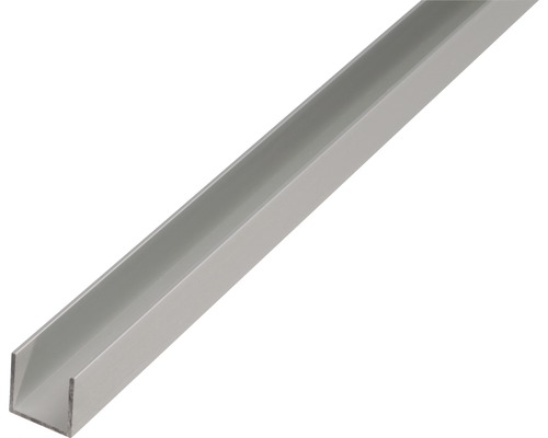 Profil aluminiu tip U Alberts 15x15x15x1,5 mm, lungime 1m, argintiu, eloxat