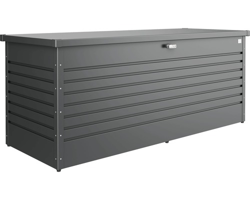 Ladă depozitare grădină Biohort 200 metal 201x79x83 cm 1050 l gri închis metalizat Cutie metalică de grădină pentru depozitare în exterior