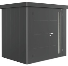 Căsuță de grădină din metal cu ușă dublă și fereastră laterală