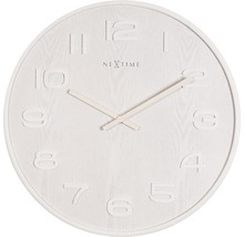 Ceas perete NeXtime Wood Big alb Ø 53 cm