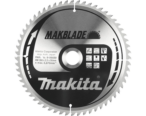 Disc fierăstrău circular Makita MakBlade Ø260x2,3x30 mm 60 dinți