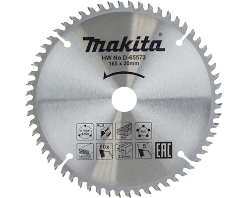Disc fierăstrău circular Makita Ø165x2,2x20 mm 60 dinți | HORNBACH