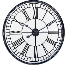 Ceas perete NeXtime Cleopatra Mirror alb/negru Ø 56 cm