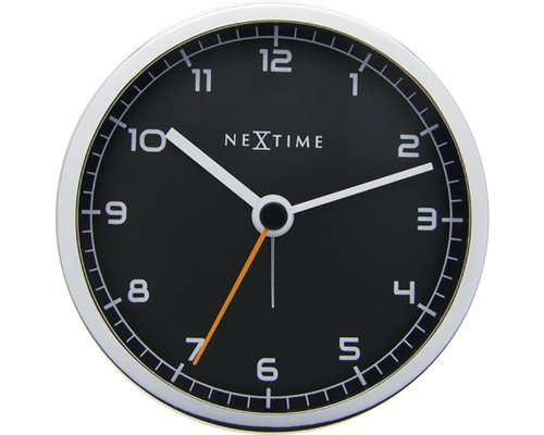 Ceas cu alarmă NeXtime Company negru/argintiu Ø 9 cm