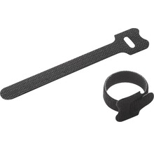 Organizator bandă scai/velcro pentru cabluri Meister 100mm, 100 bucăți, negru