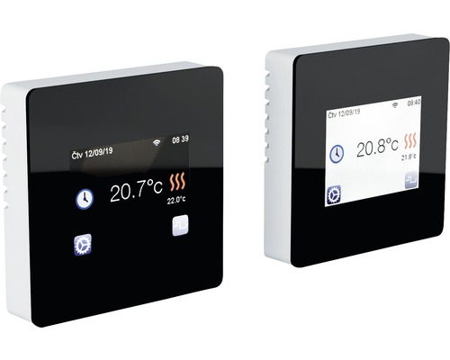 Termostat wireless digital Vitalheizung HVHTFT WIFI incl. Touchscreen negru