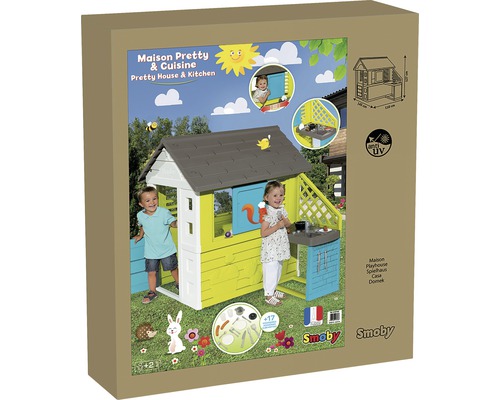 Ambalajul căsuței de joacă Smoby Maison Pretty & Cuisine cu accesorii