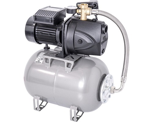 Hidrofor cu pompă autoamorsantă din fontă, 1050 W, 4500 l/h, H 48 m, 19,3 kg Hidrofor cu vas de expansiune pentru alimentare automată cu apă