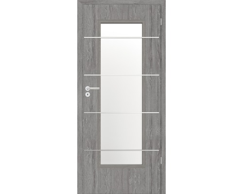 Foaie de ușă Classen stejar grigio Discovery 1 MDF 203,5x84,4 cm dreapta 3 balamale