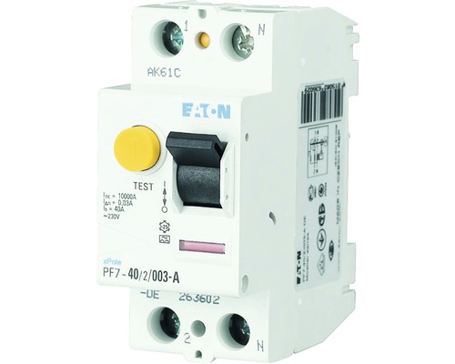 Întreruptor simplu cu protecție diferențială Eaton xPole 2P 40A 10kA/100mA Întrerupător de curent rezidual Eaton