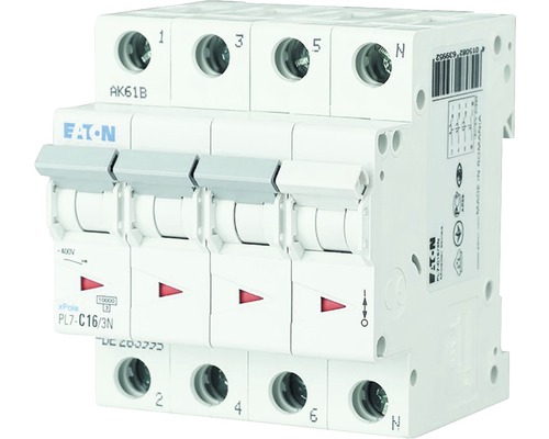 Disjunctor electric modular Eaton xPole 3P+N 16A 10kA, curbă C