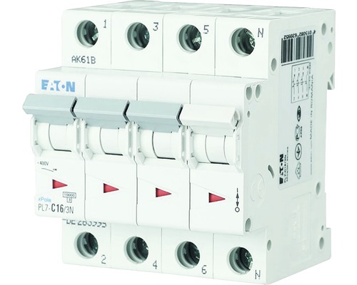 Disjunctor electric modular Eaton xPole 3P+N 25A 10kA, curbă C
