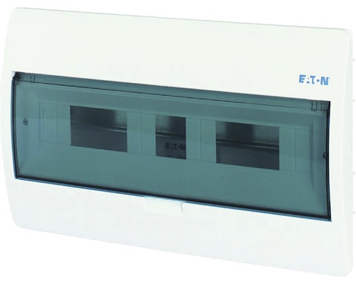 Tablou distribuție electrică Eaton Eco 18 module IP40, montaj îngropat, plastic alb