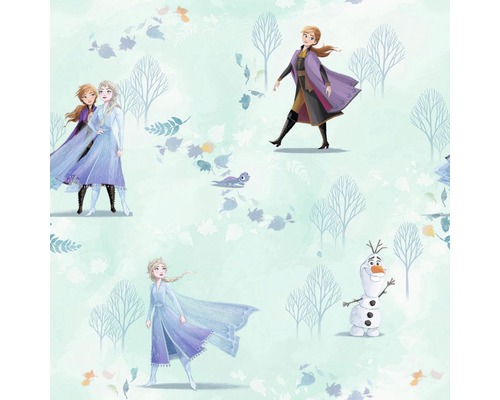 Tapet vlies TD5-0001 Disney Frozen Fresh Breeze 10,05x0,53 m Material textil cu motiv Frozen, cu Anna, Elsa și Olaf