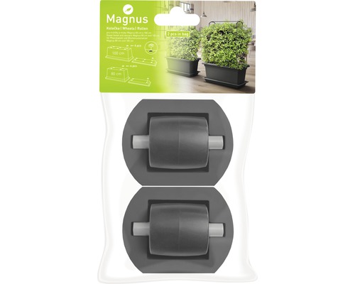 Set role pentru jardinieră/farfurie Magnus XXL plastic gri 2 buc.