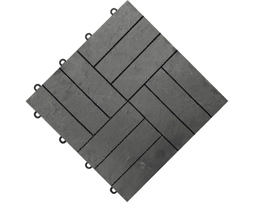 Set dală sistem click Florco® Stone ardezie 30x30 cm 4 buc. Placă de terasă pătrată cu sistem de clic
