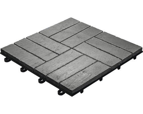 Placă de terasă cu aspect de ardezie și sistem clic