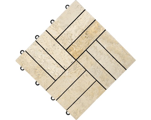 Set dală sistem click Florco® Stone travertin 30x30 cm 4 buc.