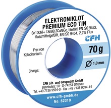 Cositor pentru electronice Premium Eco Tin, fără plumb, 70 grame, diametru 1,0 milimetri
