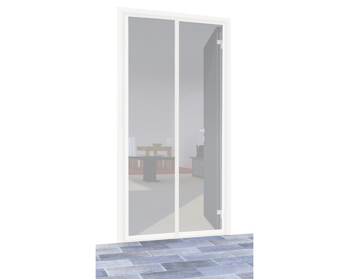 Plasă țânțari cu închidere magnetică pentru ușă home protect albă 100x220 cm Ușă cu plasă de țânțari în fața spațiului de locuit deschis