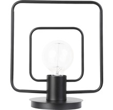 Lampă de masă metalică cu cadru pătrat și bec
