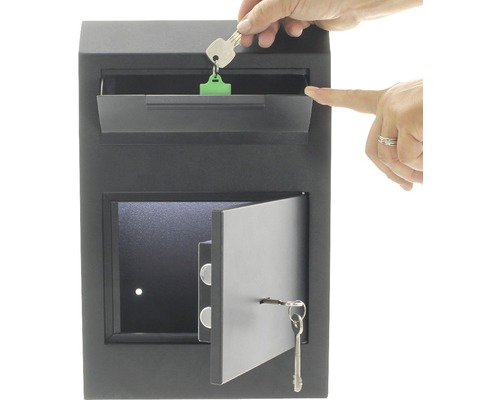 Seif pentru chei cu fantă de introducere și cheie