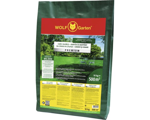 Semințe gazon premium umbră/ soare Wolf 10 kg 500 m²