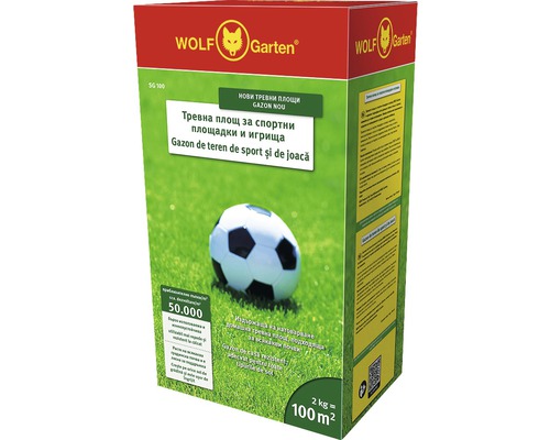 Semințe gazon sport/ joacă Wolf 2 kg 100 m² Semințe de gazon Wolf Garten pentru terenuri de sport și de joacă, pachet de 2 kilograme