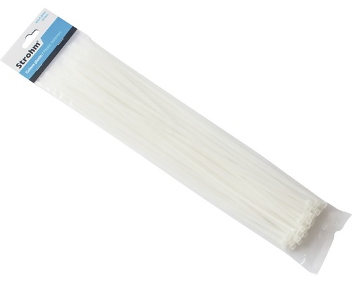 Pachet de bride de cablu Strohm albe din plastic