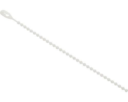 Colier plastic/șoricei prindere Strohm 3,6x180 mm, reutilizabile, cu bile, 50 bucăți, alb Conector lanț cu bile din plastic